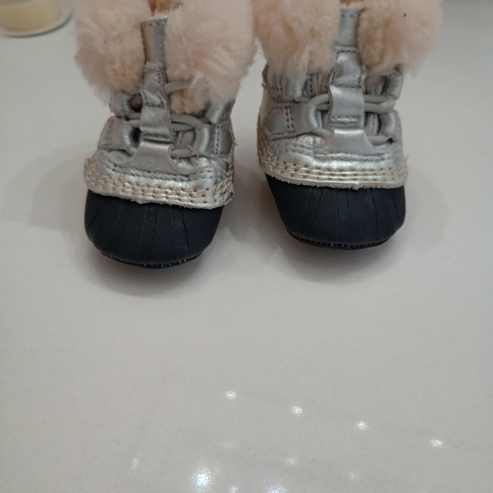 Sorel Silver and Black Kids Boots